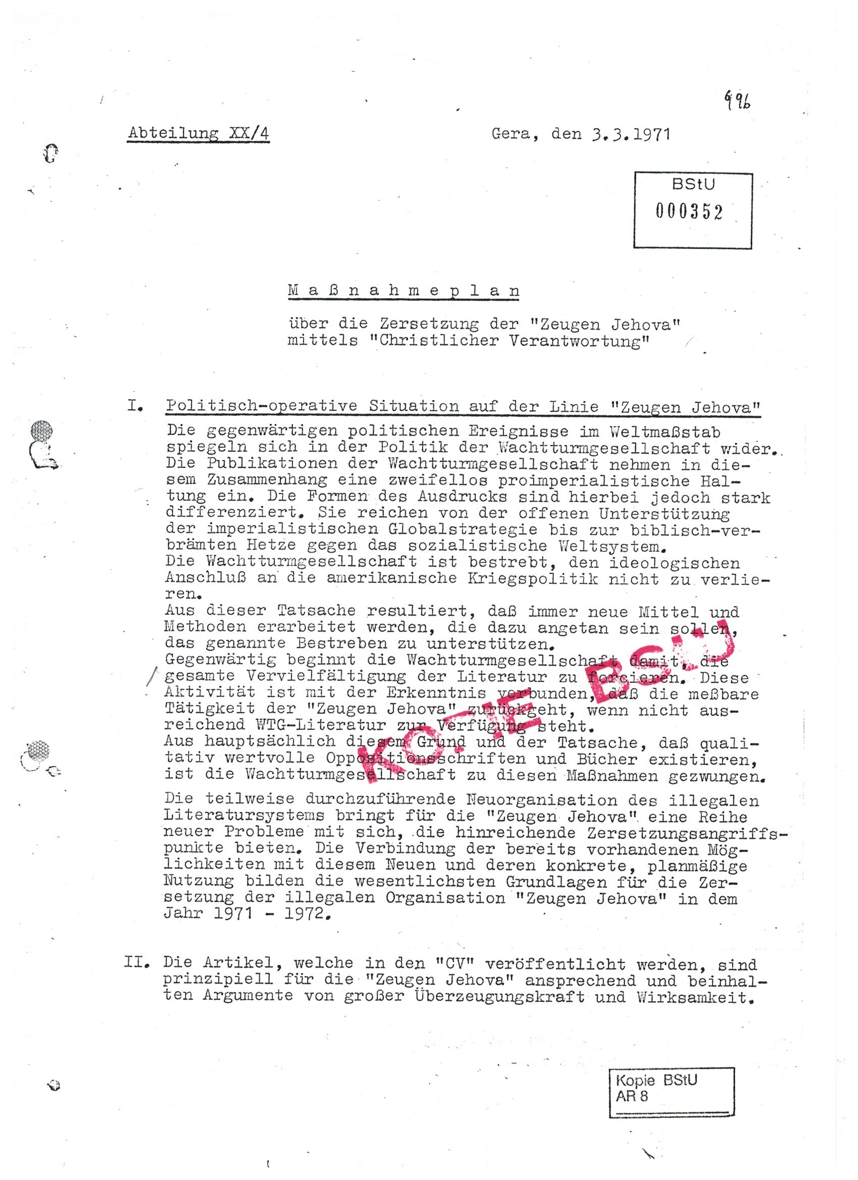 Massnahmeplan 3.3.1971 S.1