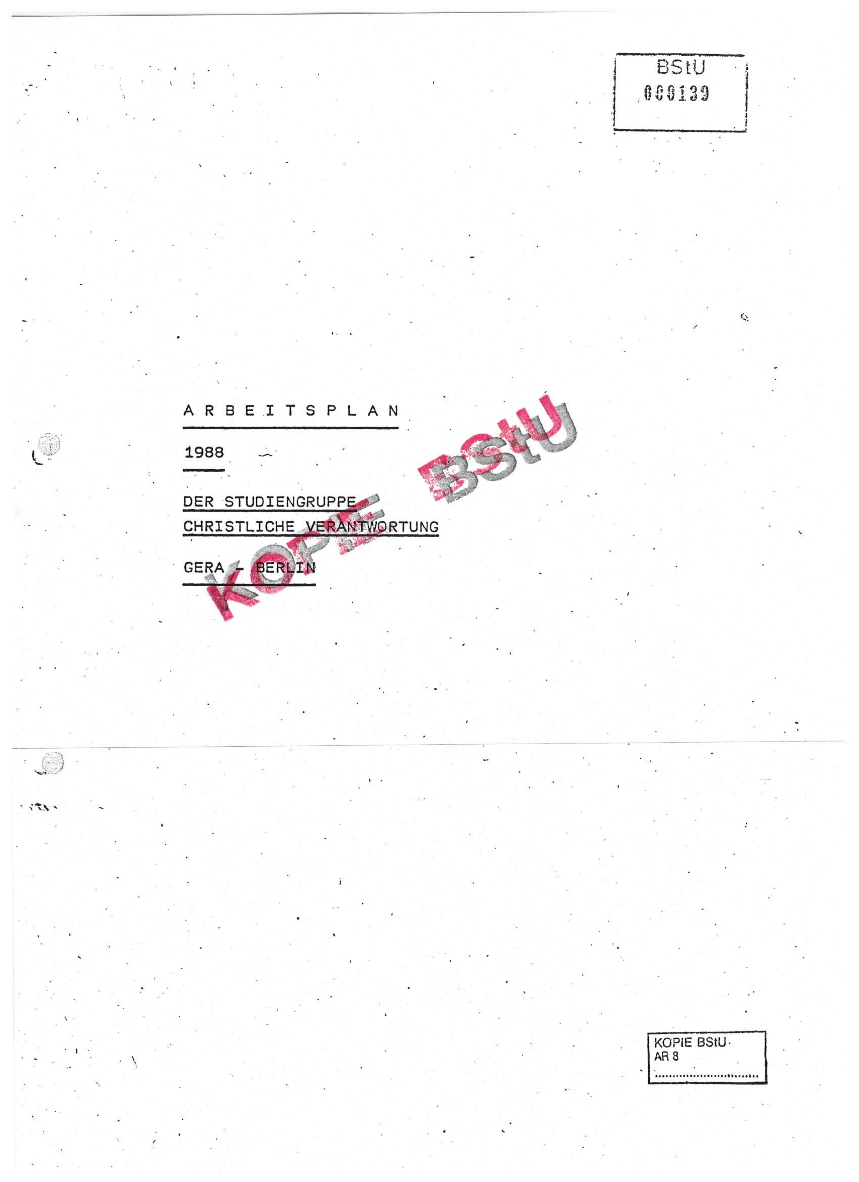 Arbeitsplan CV 1988 S. 1